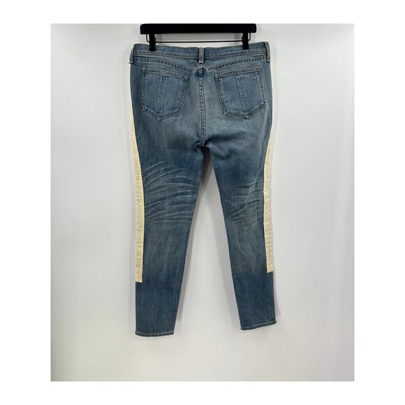 rag & bone The Skinny Racer Relay jeans stripe slim zipper ankle low rise 30 - Picture 7 of 10